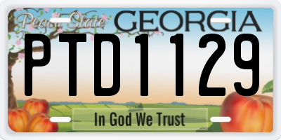 GA license plate PTD1129