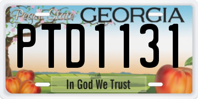 GA license plate PTD1131