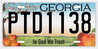GA license plate PTD1138