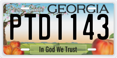 GA license plate PTD1143