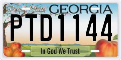 GA license plate PTD1144