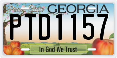 GA license plate PTD1157