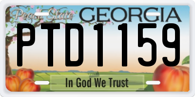 GA license plate PTD1159