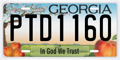 GA license plate PTD1160