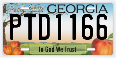 GA license plate PTD1166