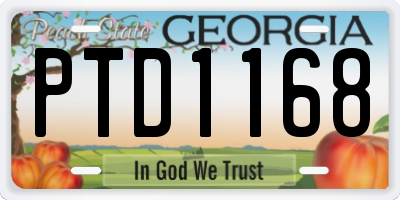 GA license plate PTD1168