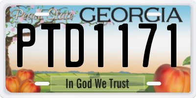 GA license plate PTD1171