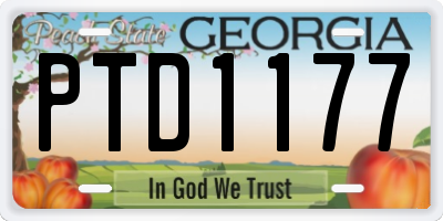 GA license plate PTD1177