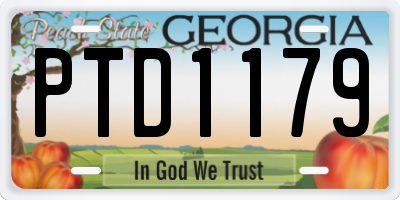 GA license plate PTD1179