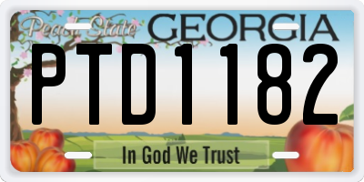 GA license plate PTD1182