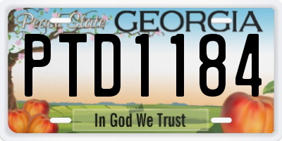 GA license plate PTD1184