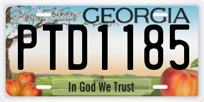 GA license plate PTD1185