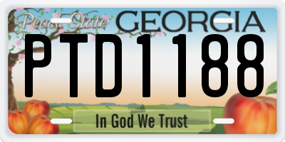 GA license plate PTD1188