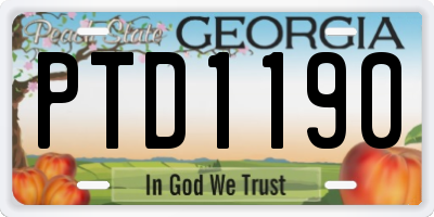 GA license plate PTD1190