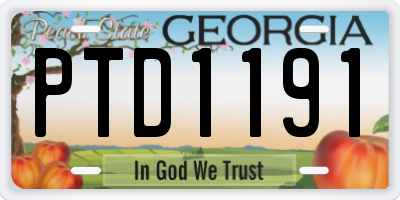GA license plate PTD1191
