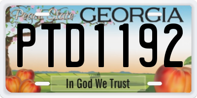 GA license plate PTD1192