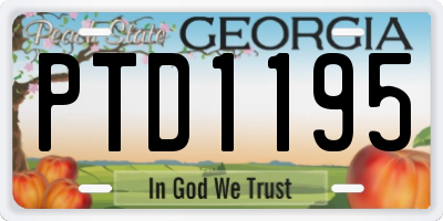 GA license plate PTD1195