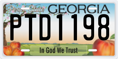 GA license plate PTD1198