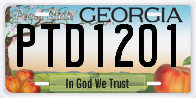 GA license plate PTD1201