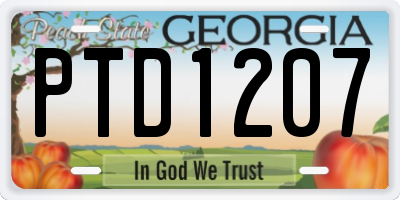 GA license plate PTD1207
