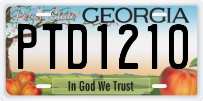 GA license plate PTD1210