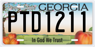 GA license plate PTD1211
