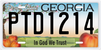 GA license plate PTD1214