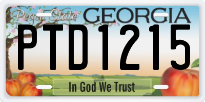 GA license plate PTD1215