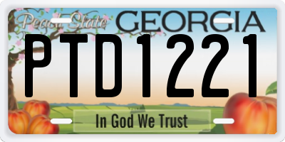 GA license plate PTD1221
