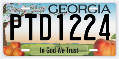 GA license plate PTD1224