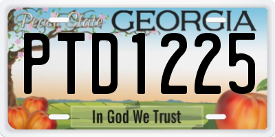 GA license plate PTD1225