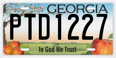 GA license plate PTD1227