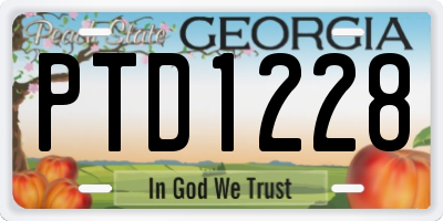 GA license plate PTD1228
