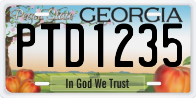 GA license plate PTD1235