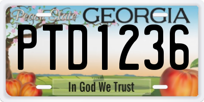 GA license plate PTD1236