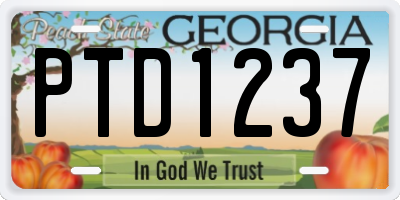GA license plate PTD1237