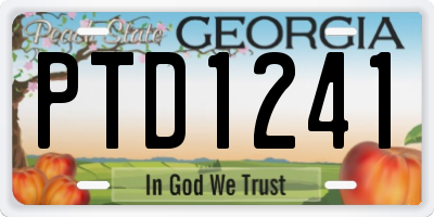 GA license plate PTD1241