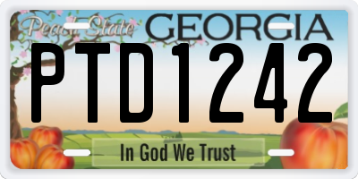 GA license plate PTD1242