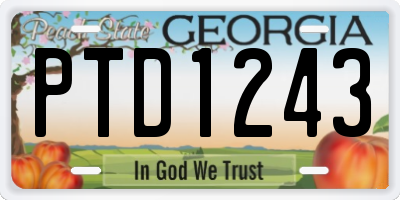 GA license plate PTD1243