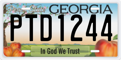 GA license plate PTD1244