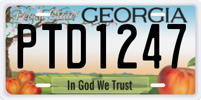GA license plate PTD1247
