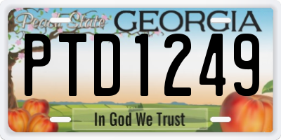 GA license plate PTD1249