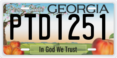 GA license plate PTD1251