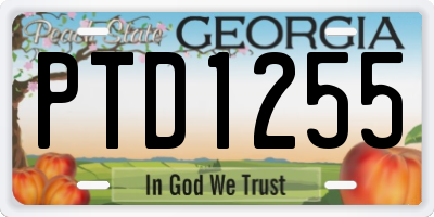GA license plate PTD1255