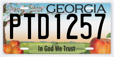 GA license plate PTD1257
