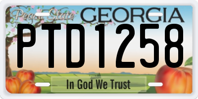 GA license plate PTD1258
