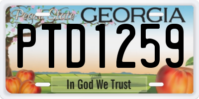 GA license plate PTD1259