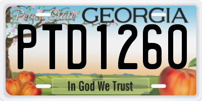 GA license plate PTD1260