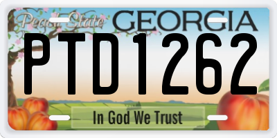 GA license plate PTD1262