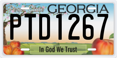 GA license plate PTD1267